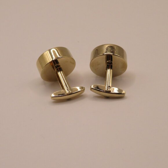Sarah Coventry Gold Tone Cuff links with Faux Pearl - Picture 8 of 8